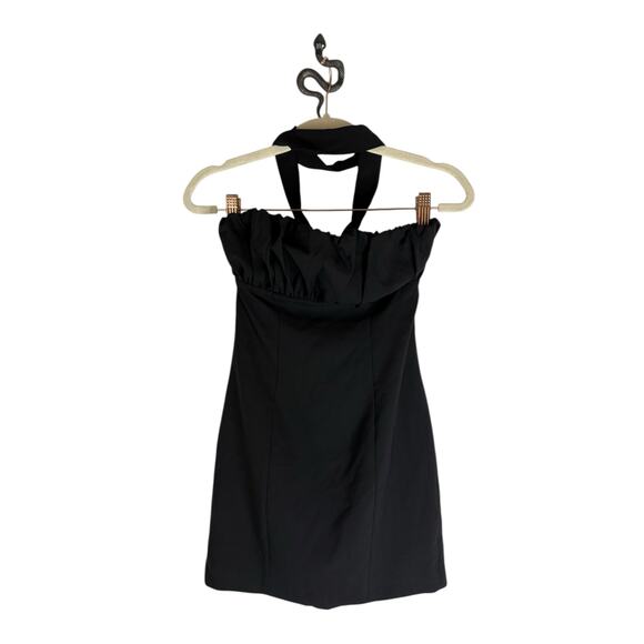 Nana Jacqueline Samba Mini Dress Halter Neck Bow Party Cocktail Evening Black XS - Picture 4 of 12